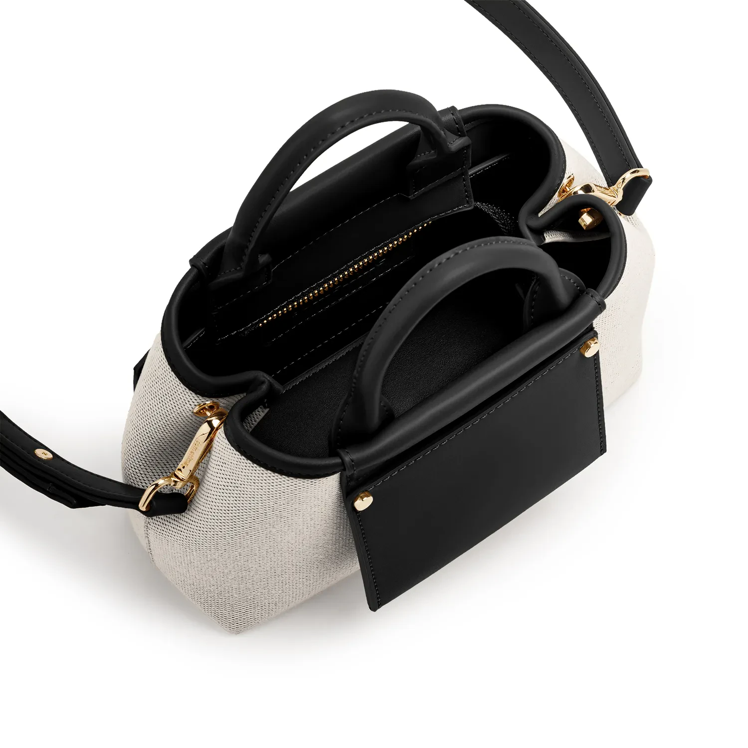 PICOLA TOP HANDLE BAG LUXE CANVAS - BLACK